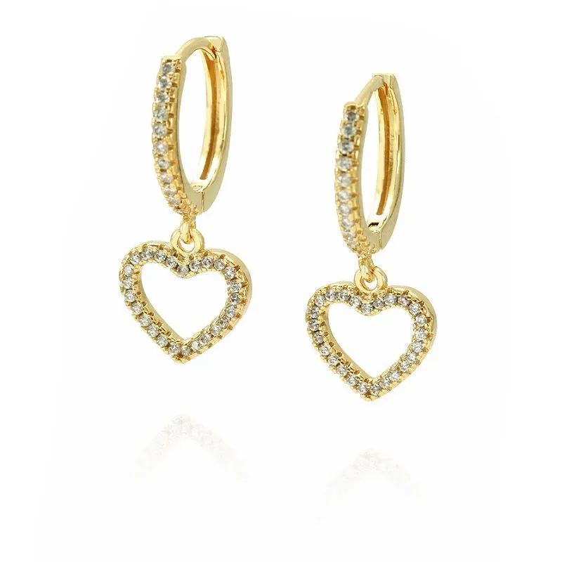 Cerchio dell'orecchino del cuore dell'argento 925