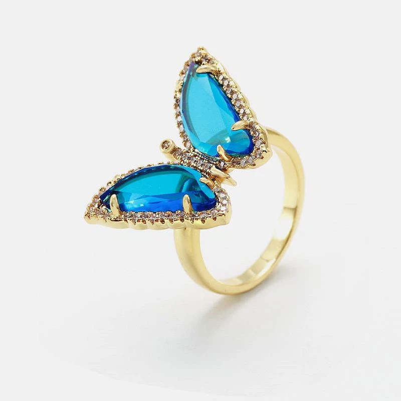 Bella Farfalla Animale Anello Argento