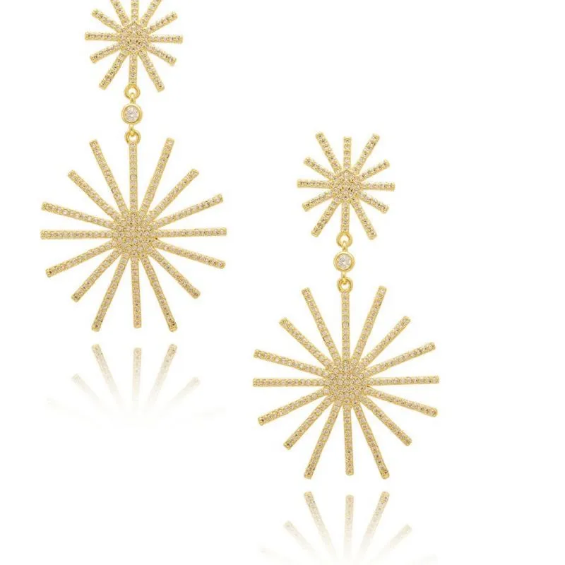 Grande micro pavé di orecchini pendenti