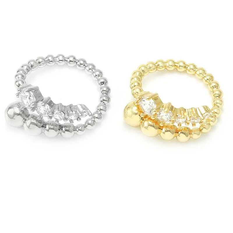 Anello regolabile in Cz placcato oro