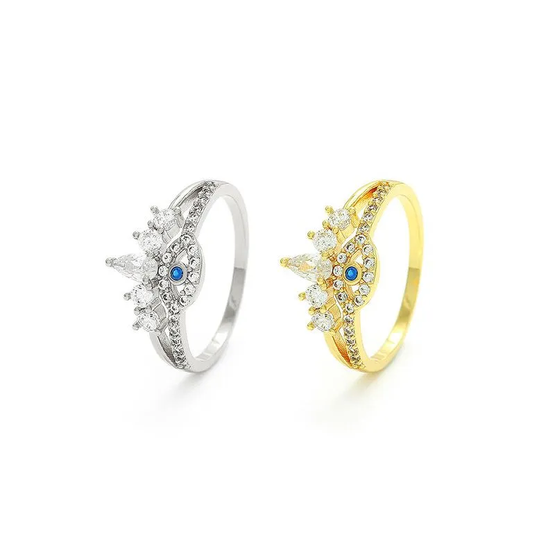 Anello malocchio in argento placcato oro