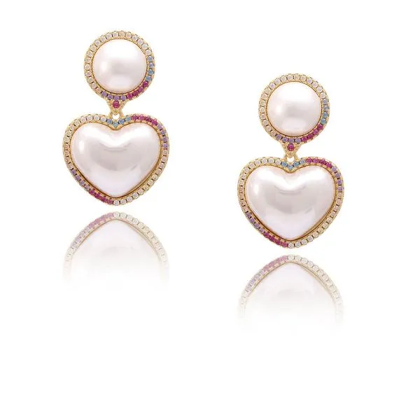 Orecchino di perla conchiglia a forma di cuore