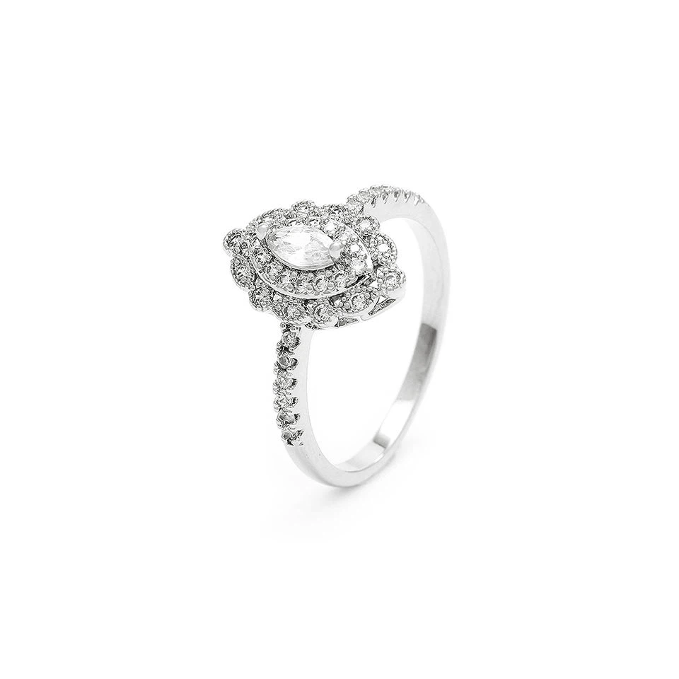 Anello Marquise in argento sterling con zirconi