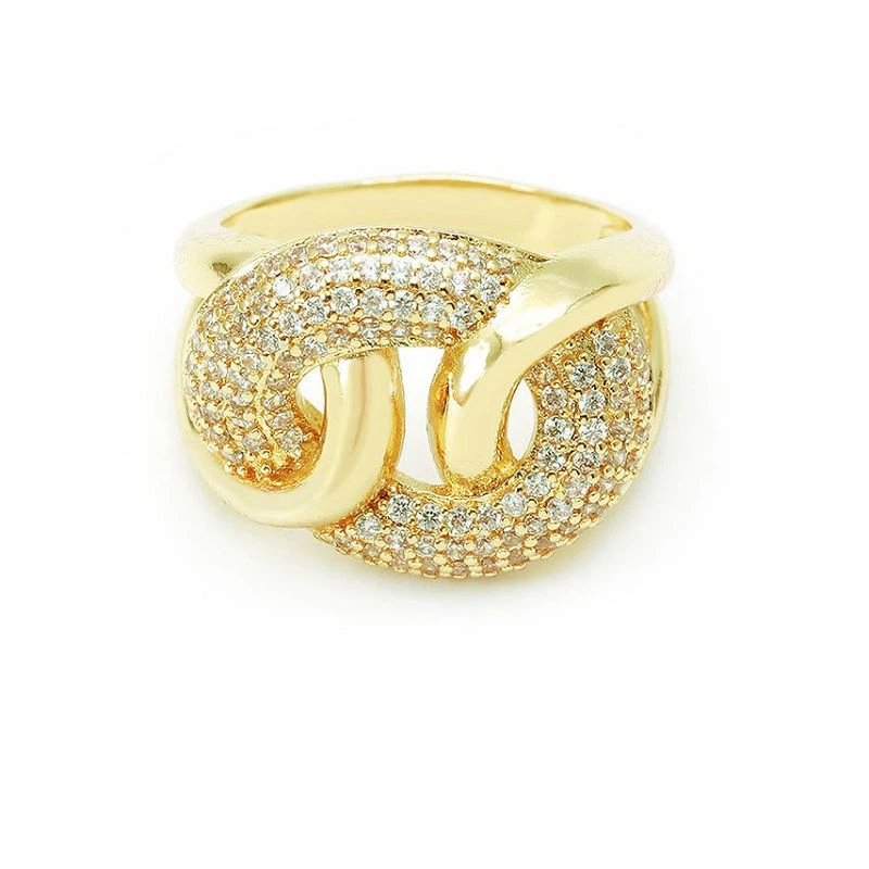 Anello da donna in argento con pavé di zirconi