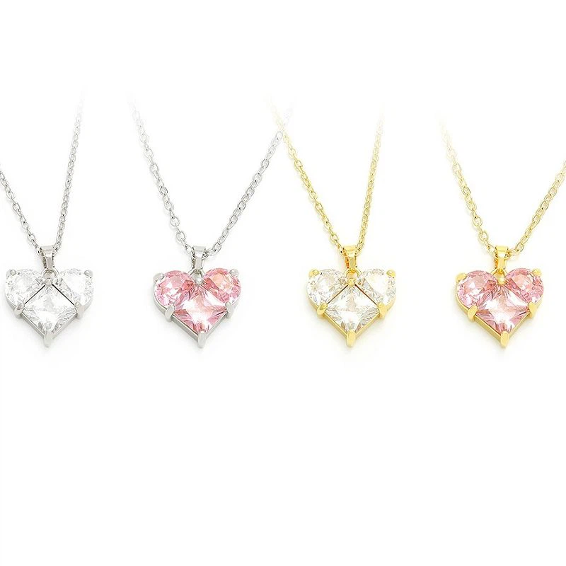 Ciondolo Cuore Romantico Placcato Oro