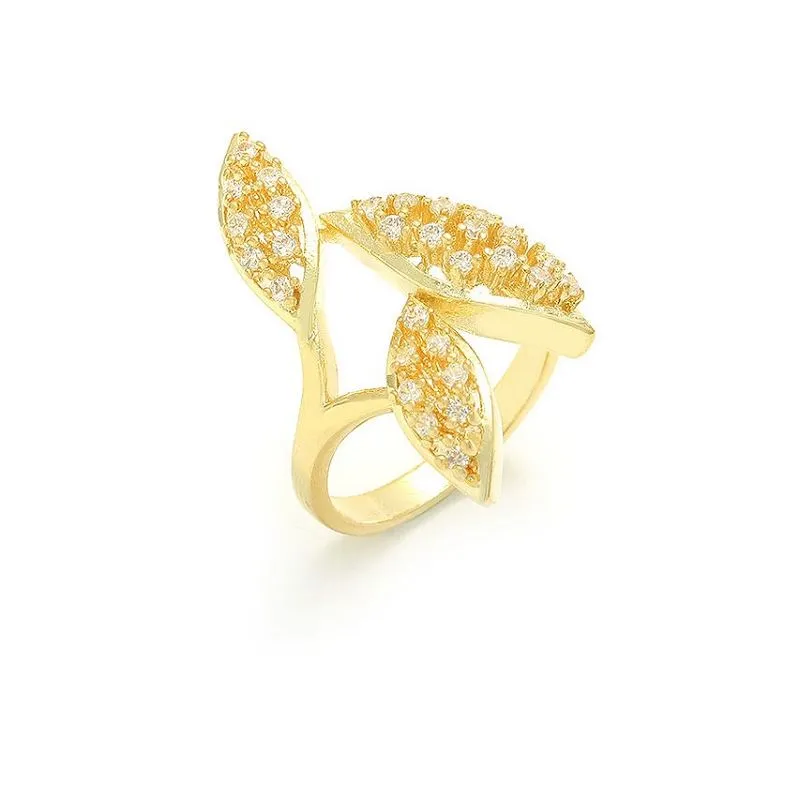 Anello da dito a forma di foglia d'argento