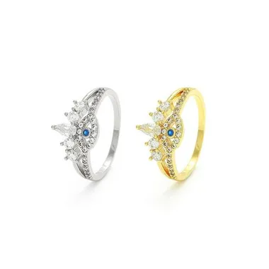 Anello malocchio in argento placcato oro