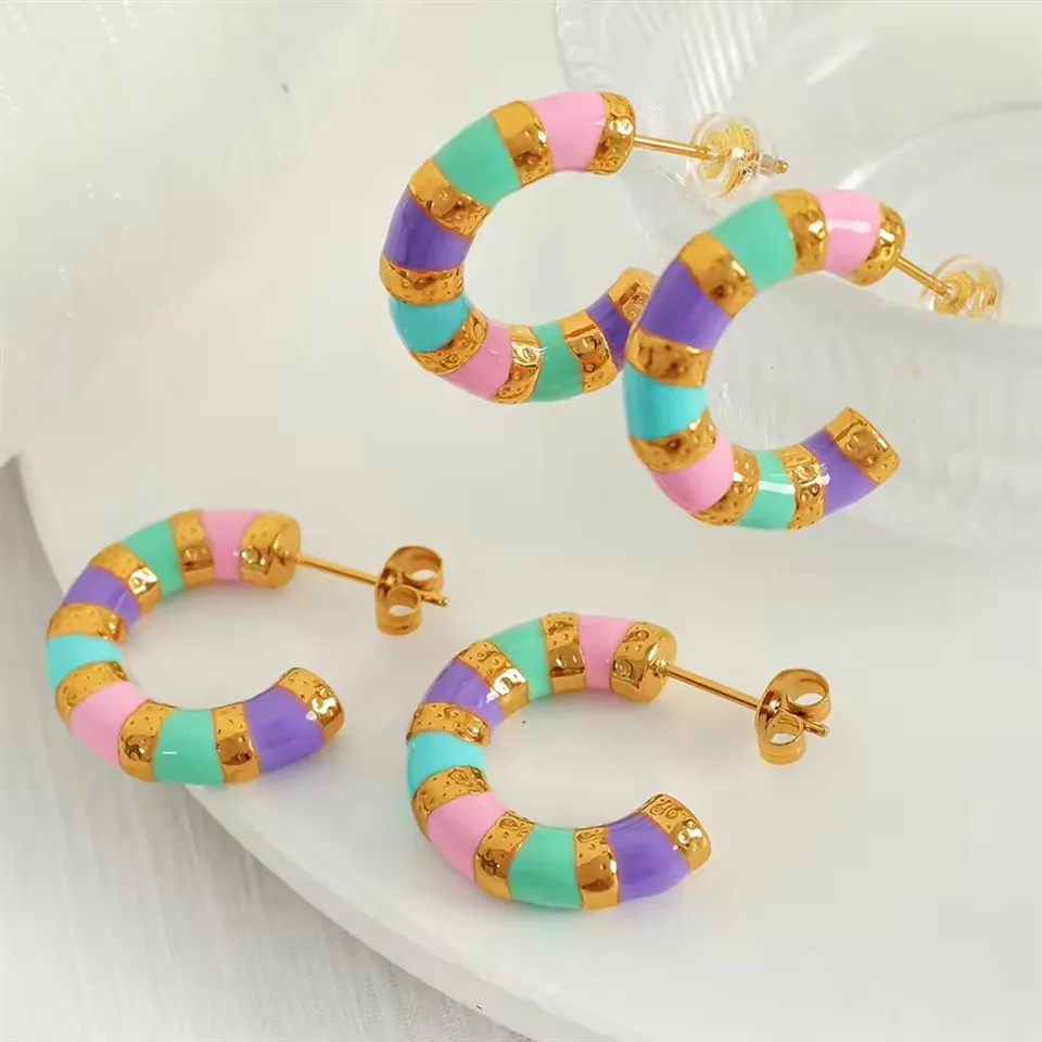 Orecchini a goccia colorati esplosivi